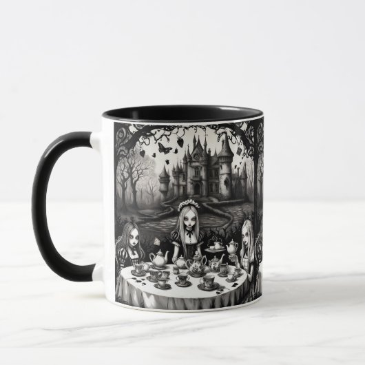 Alice im Wunderland Tee Party im Gotischen Stil Tasse (Links)