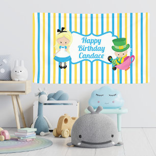 Alice im Wunderland Tee Party Kinder Geburtstag Banner