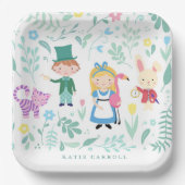 Alice im Wunderland Tee-Party Kinderdusche Pappteller (Vorderseite)