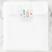Alice im Wunderland Tee-Party Kinderdusche Quadratischer Aufkleber (Tasche)