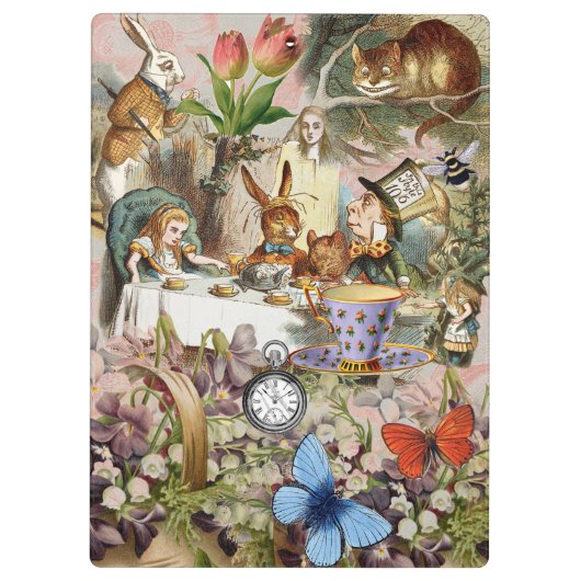 Alice im Wunderland Tee Party Klemmbrett (Rückseite)