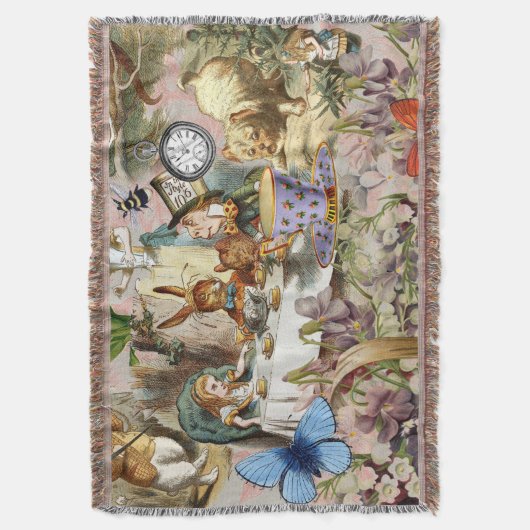 Alice im Wunderland Tee Party Kunst Decke (Vorderseite Vertikal)