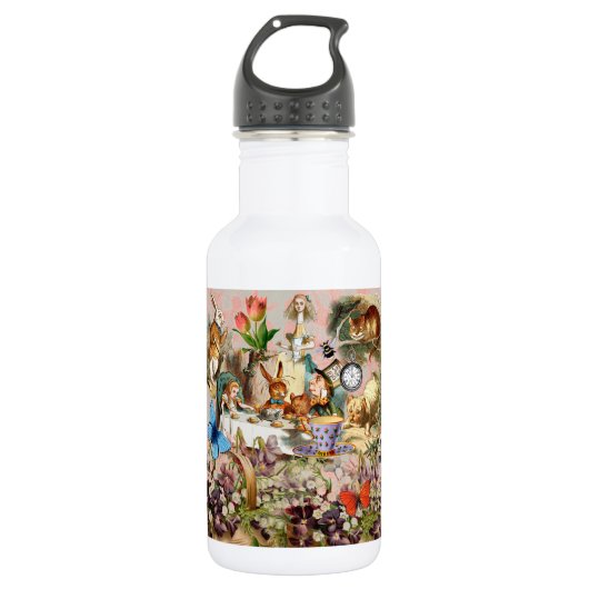 Alice im Wunderland Tee Party Kunst Edelstahlflasche (Vorderseite)