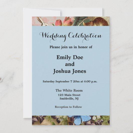 Alice im Wunderland Tee Party Kunst Einladung (Vorderseite)