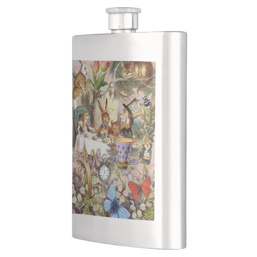 Alice im Wunderland Tee Party Kunst Flachmann (Links)