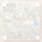 Alice im Wunderland Tee Party Kunst Glasuntersetzer (Rückseite)