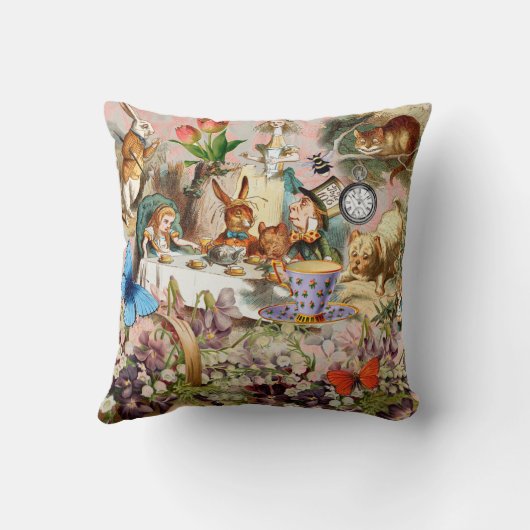Alice im Wunderland Tee Party Kunst Kissen (Rückseite)