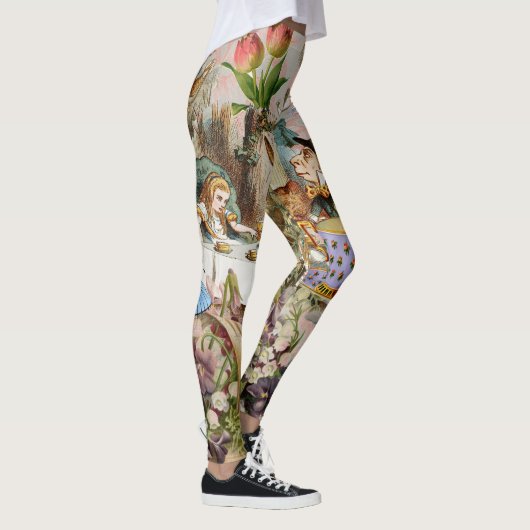 Alice im Wunderland Tee Party Kunst Leggings (Rechts)