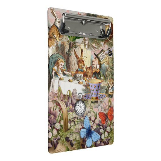 Alice im Wunderland Tee Party Kunst Mini Klemmbrett (Schrägansicht)