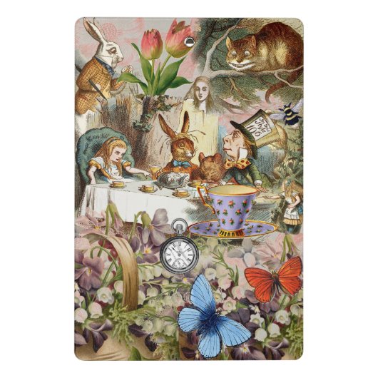 Alice im Wunderland Tee Party Kunst Mini Klemmbrett (Rückseite)