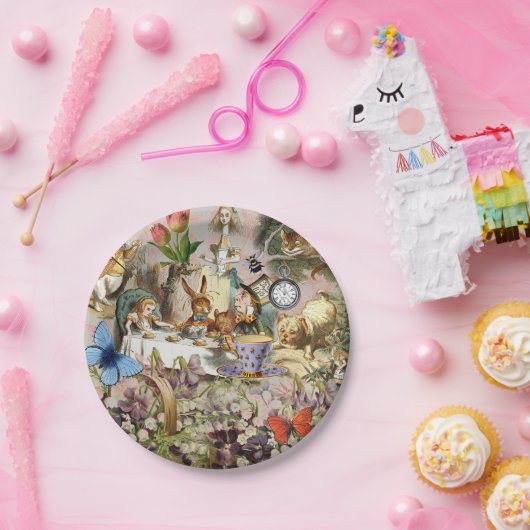 Alice im Wunderland Tee Party Kunst Pappteller (Party)