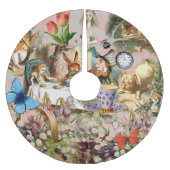 Alice im Wunderland Tee Party Kunst Polyester Weihnachtsbaumdecke (Vorderseite)