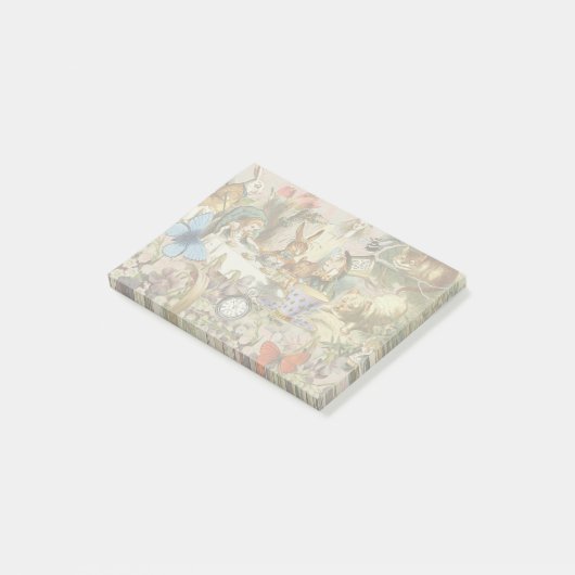 Alice im Wunderland Tee Party Kunst Post-it Klebezettel (angewinkelt)