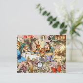 Alice im Wunderland Tee Party Kunst Postkarte (Stehend Vorderseite)