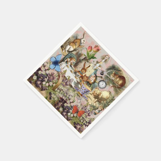 Alice im Wunderland Tee Party Kunst Serviette (Ecke)