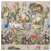 Alice im Wunderland Tee Party Kunst Stoff (Nahaufnahme)