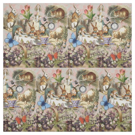 Alice im Wunderland Tee Party Kunst Stoff (Muster)