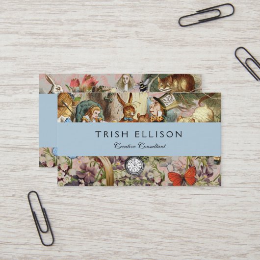 Alice im Wunderland Tee Party Kunst Visitenkarte (Vorderseite/Rückseite Beispiel)