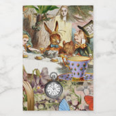 Alice im Wunderland Tee Party Lebensmitteletikett (Einzelnes Label)