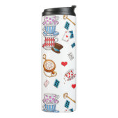 Alice im Wunderland Tee Party Themenmuster Thermosbecher (Nach links gedreht)