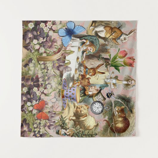 Alice im Wunderland Tee Party Wandteppich (Vorderseite (Horizontal))