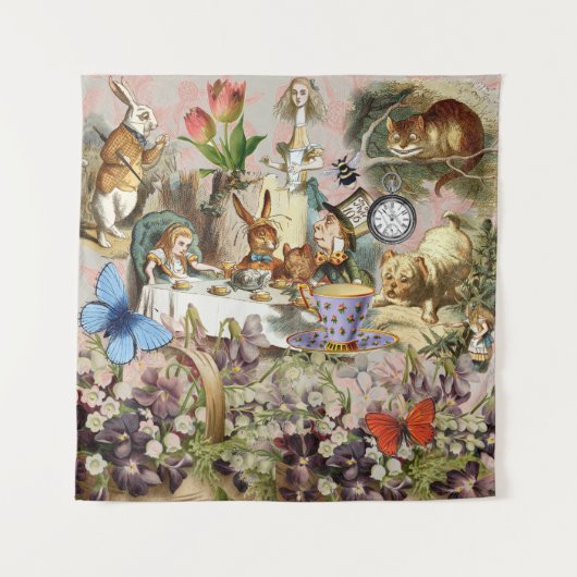 Alice im Wunderland Tee Party Wandteppich (Vorderseite)