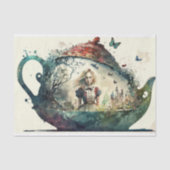 Alice im Wunderland Tee Pot Decoupage Seidenpapier (Vorderseite)