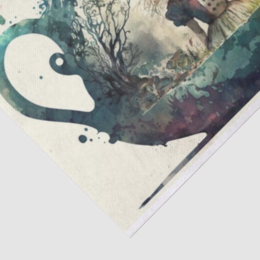 Alice im Wunderland Tee Pot Decoupage Seidenpapier (Ausschnitt)