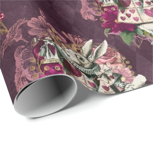 Alice im Wunderland Tee Time Wrapping Paper Geschenkpapier (Rolleneckpunkt)