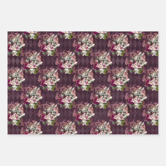 Alice im Wunderland Tee Time Wrapping Paper Sheets Geschenkpapier Set (Vorderseite)