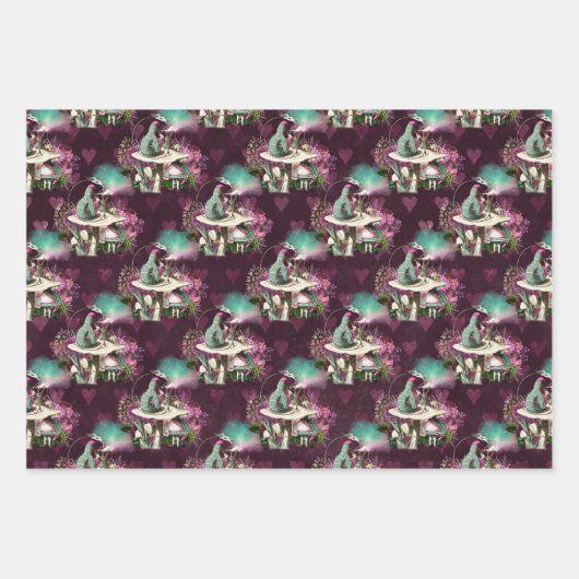 Alice im Wunderland Tee Time Wrapping Paper Sheets Geschenkpapier Set (Vorderseite 2)