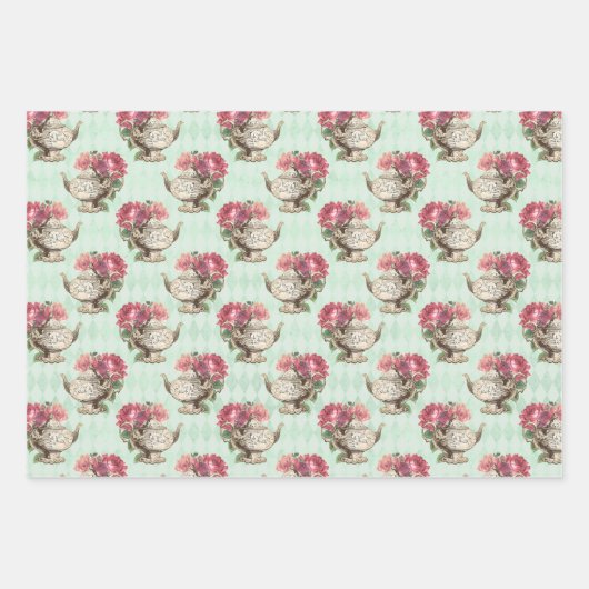 Alice im Wunderland Tee Time Wrapping Paper Sheets Geschenkpapier Set (Vorderseite 2)