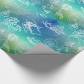 Alice im Wunderland-Tee-Zeit-blaues Geschenkpapier (Ecke)