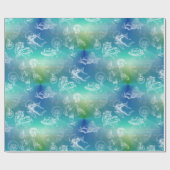 Alice im Wunderland-Tee-Zeit-blaues Geschenkpapier (Flach)