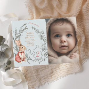 Alice im Wunderland Tee zum zweiten Geburtstag Einladung