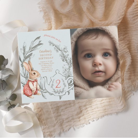 Alice im Wunderland Tee zum zweiten Geburtstag Einladung