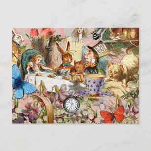 Alice im Wunderland Teegesellschaft Kunst Postkarte