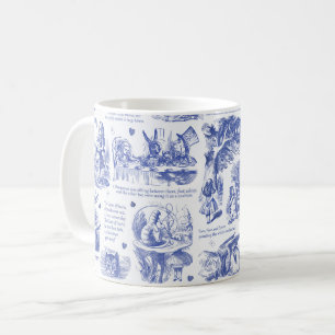 Alice im Wunderland-Teekränzchen-Blue Toile-Zitate Kaffeetasse
