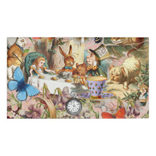 Alice im Wunderland Teeparty Charaktere Namenschild