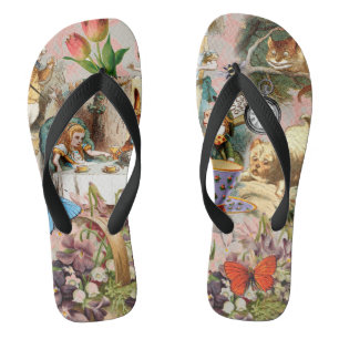 Alice im Wunderland Teeparty Kunst Badesandalen