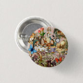 Alice im Wunderland Teeparty Kunst Button (Vorne & Hinten)