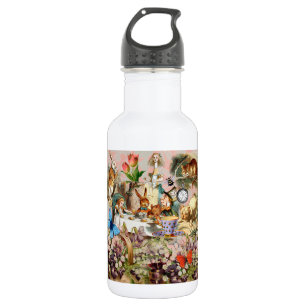 Alice im Wunderland Teeparty Kunst Edelstahlflasche