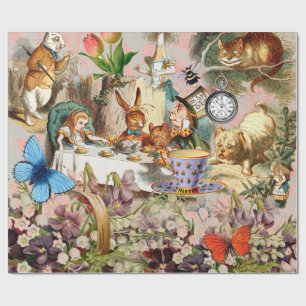 Alice im Wunderland Teeparty Kunst Geschenkpapier