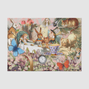 Alice im Wunderland Teeparty Kunst Seidenpapier