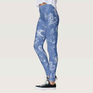 Alice im Wunderland Teestunde blaue Leggings