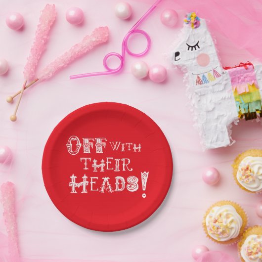 Alice im Wunderland Teller mit ihren Köpfen (Party)