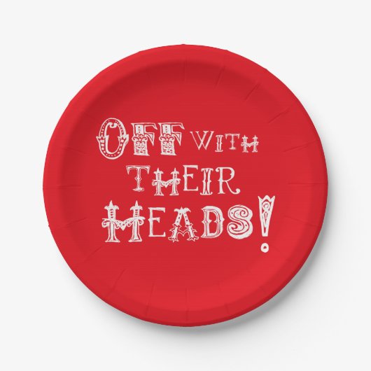 Alice im Wunderland Teller mit ihren Köpfen (Vorderseite)