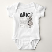 Alice im Wunderland Text und Alice-Bild Baby Strampler (Vorderseite)