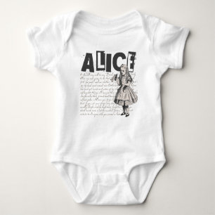 Alice im Wunderland Text und Alice-Bild Baby Strampler