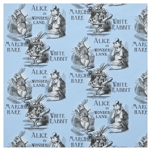 Alice im Wunderland-Textilgewebe-Blau Stoff (Muster)
